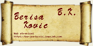 Beriša Ković vizit kartica